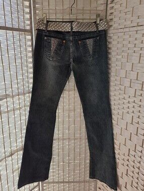 One Tuff Babe Rhinestone Denim Jeans with Embellished Back Pockets
